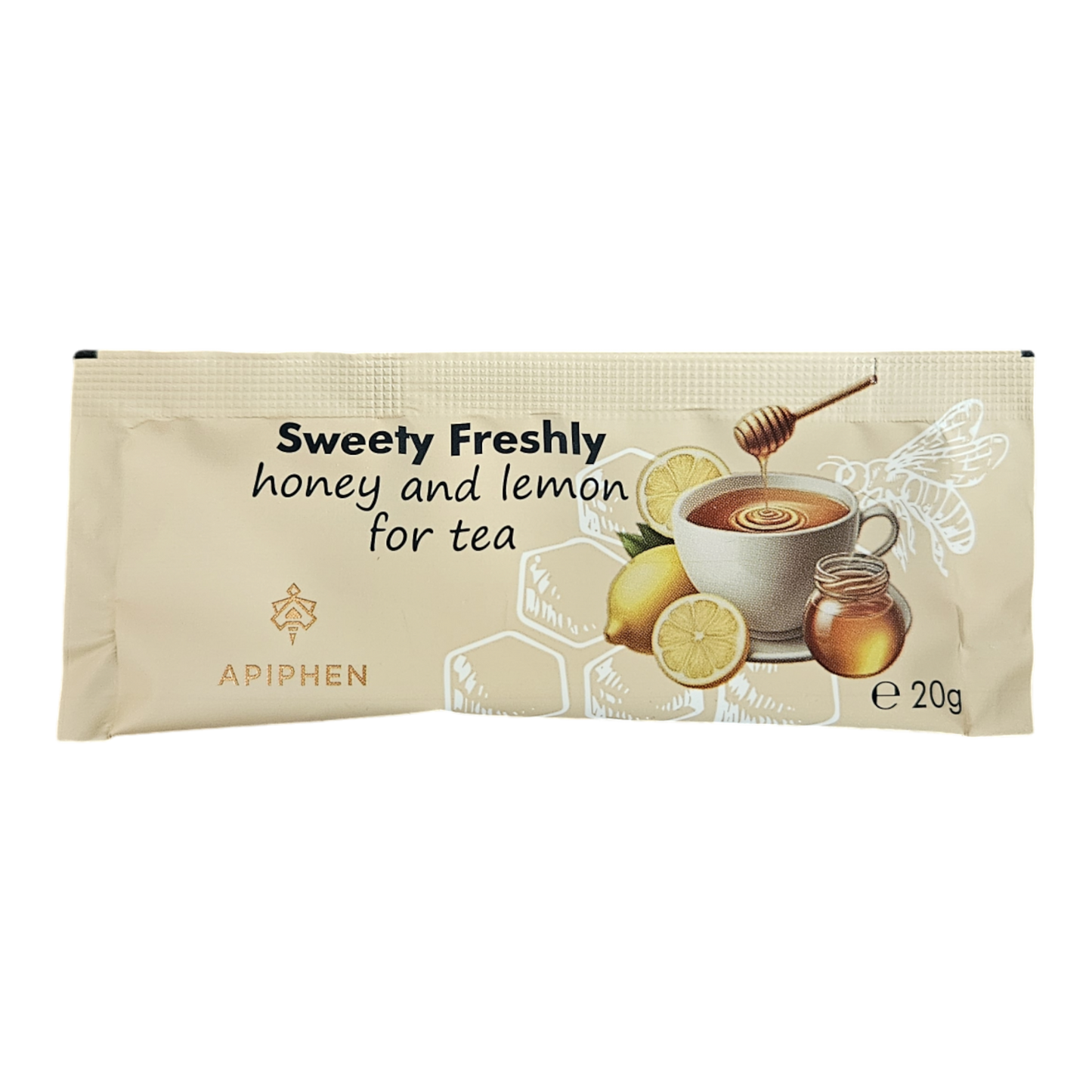 A sachet of Sweety Freshly honey and lemon for tea of 20 g