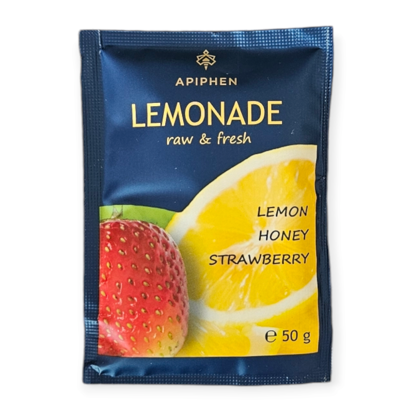 a sachet of 50 g Lemonade Apiphen Strawberry Lemon Honey