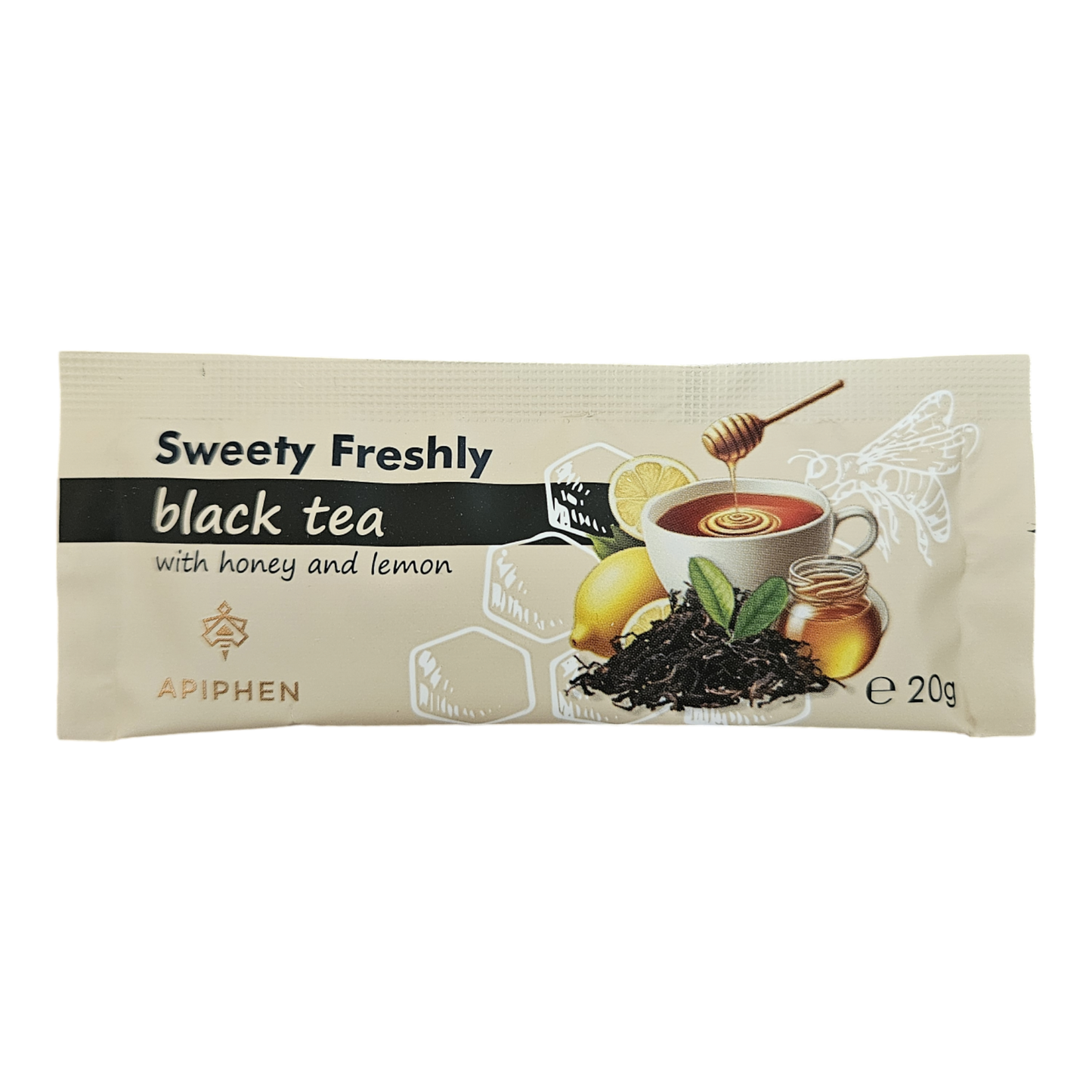 A sachet of Sweety Freshly BLACK tea with honey and lemon of 20 g