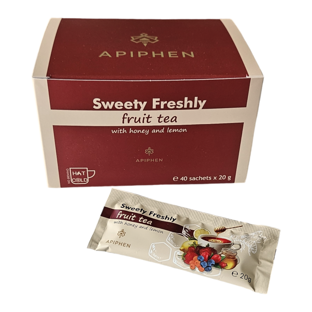 A box of Sweety Freshly FRUIT TEA with honey and lemon with 40 sachets of 20 g