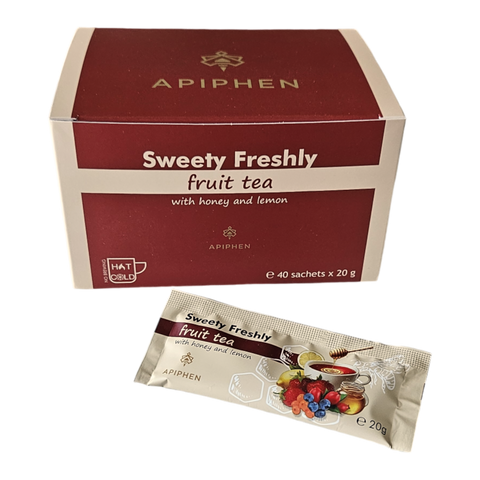A box of Sweety Freshly FRUIT TEA with honey and lemon with 40 sachets of 20 g