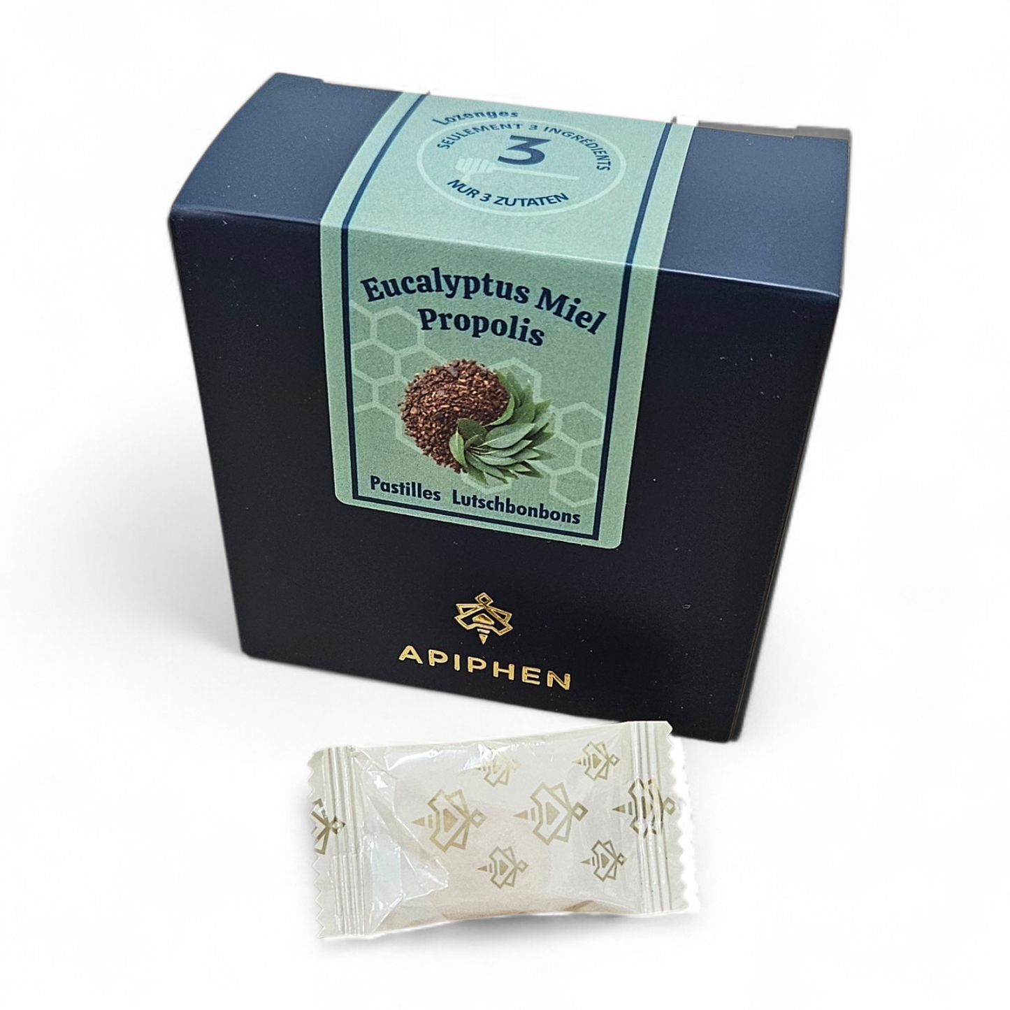 
                  
                    box Propolis Eucalyptus Honey Lozenges
boite Pastilles Propolis Eucalyptus Miel
Packung Propolis-Eukalyptus-Honig-Lutschbonbons
                  
                