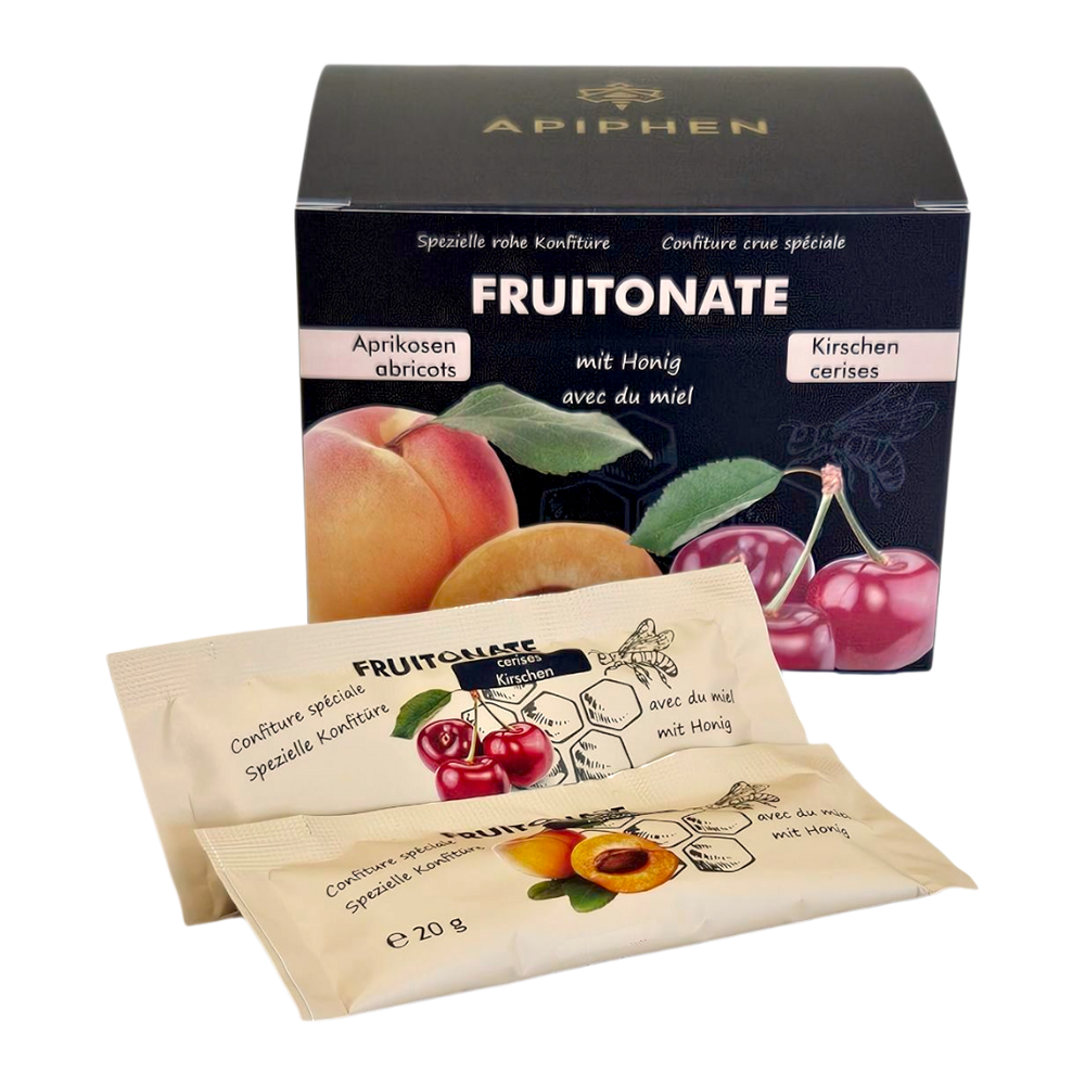 Paquet Fruitonate Cerises et Abricots - confiture crue - 20 sachets de 20 g